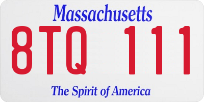 MA license plate 8TQ111