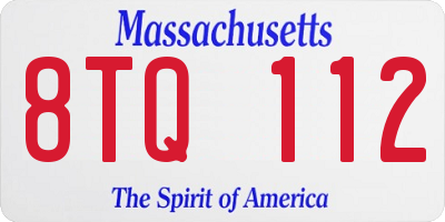 MA license plate 8TQ112