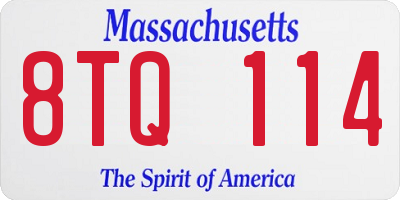 MA license plate 8TQ114