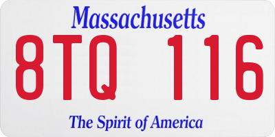 MA license plate 8TQ116