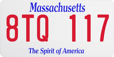 MA license plate 8TQ117