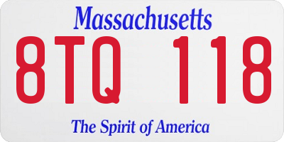 MA license plate 8TQ118