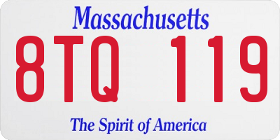 MA license plate 8TQ119