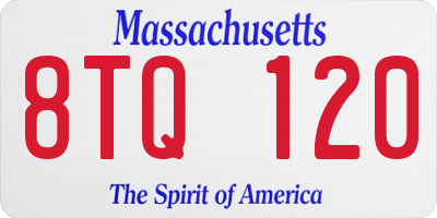 MA license plate 8TQ120