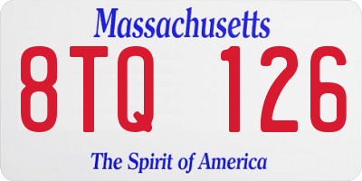MA license plate 8TQ126