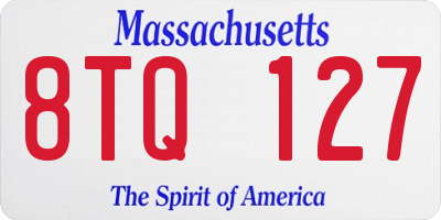 MA license plate 8TQ127