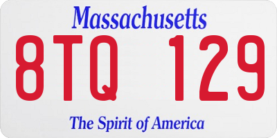 MA license plate 8TQ129