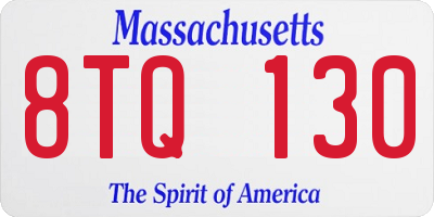 MA license plate 8TQ130