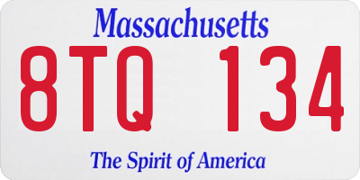 MA license plate 8TQ134