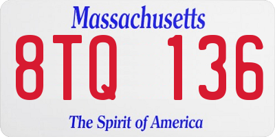 MA license plate 8TQ136