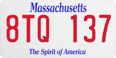 MA license plate 8TQ137