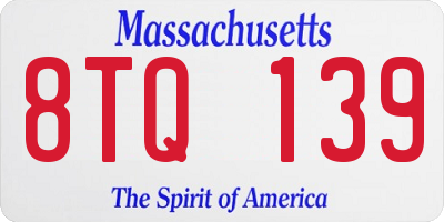MA license plate 8TQ139