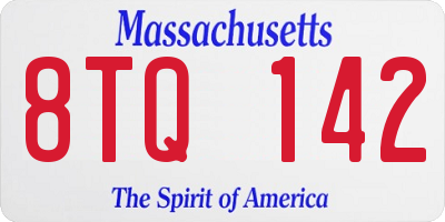 MA license plate 8TQ142