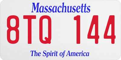 MA license plate 8TQ144