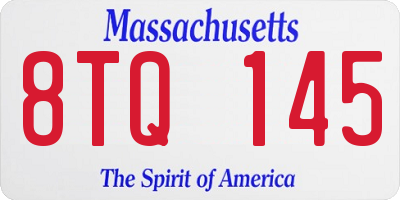 MA license plate 8TQ145