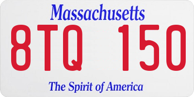 MA license plate 8TQ150