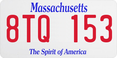 MA license plate 8TQ153