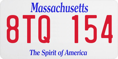 MA license plate 8TQ154