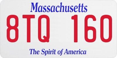 MA license plate 8TQ160
