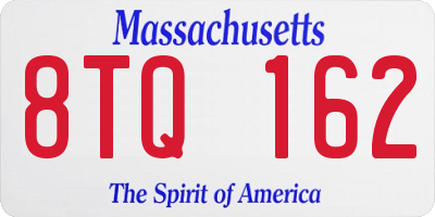 MA license plate 8TQ162