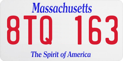 MA license plate 8TQ163