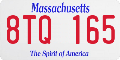 MA license plate 8TQ165