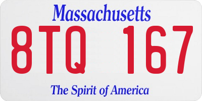 MA license plate 8TQ167