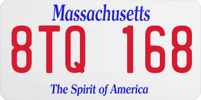 MA license plate 8TQ168