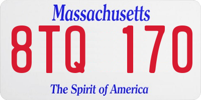 MA license plate 8TQ170