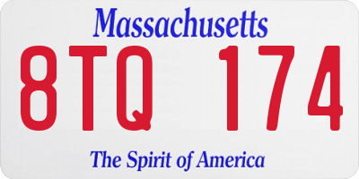 MA license plate 8TQ174