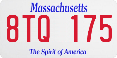 MA license plate 8TQ175