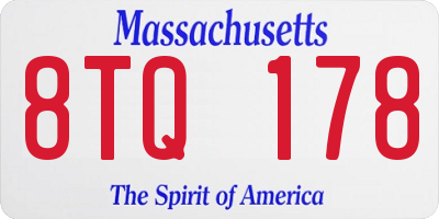 MA license plate 8TQ178
