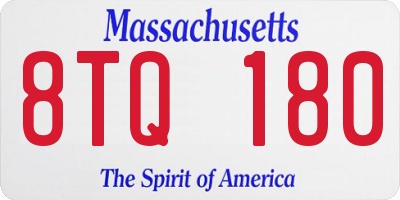 MA license plate 8TQ180