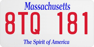 MA license plate 8TQ181