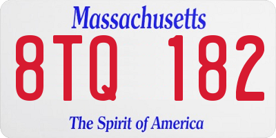 MA license plate 8TQ182