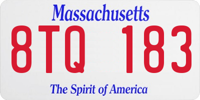 MA license plate 8TQ183