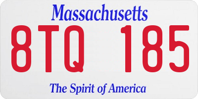 MA license plate 8TQ185