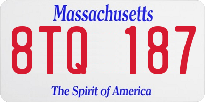 MA license plate 8TQ187