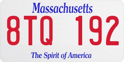 MA license plate 8TQ192