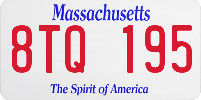 MA license plate 8TQ195