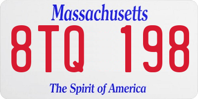 MA license plate 8TQ198