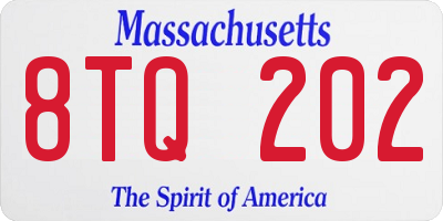 MA license plate 8TQ202