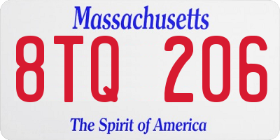 MA license plate 8TQ206