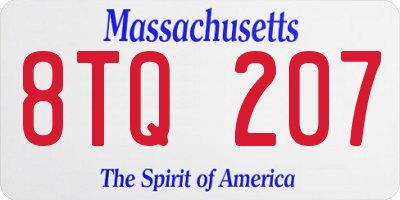 MA license plate 8TQ207