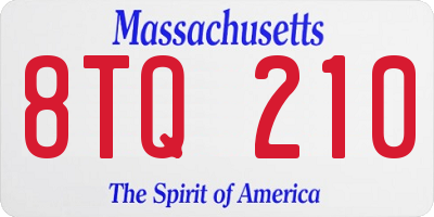 MA license plate 8TQ210
