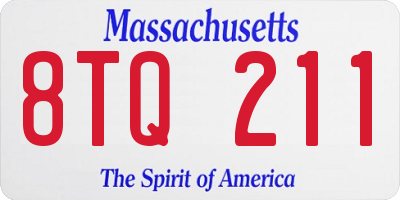 MA license plate 8TQ211