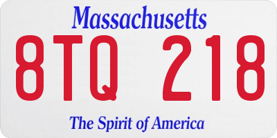 MA license plate 8TQ218