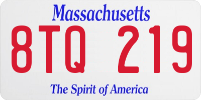 MA license plate 8TQ219