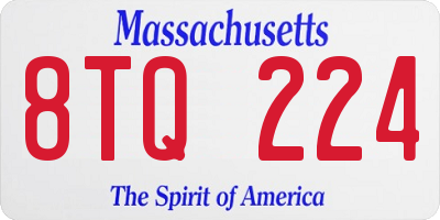 MA license plate 8TQ224