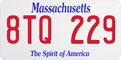 MA license plate 8TQ229